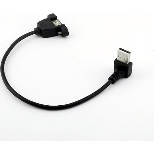 5x USB 2.0 A Male Plug To USB 2.0 A Female Panel Mount Extension Connector Cable 25cm UP/Down/Left/Right Angle