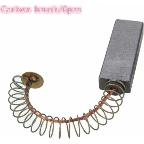 6pcs power tool carbon brush electric hammer angle grinder graphite brush replacement motor drill bit rotating tool parts