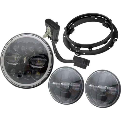 7 inch LED Headlight Fog Passing Lights DOT Kit Ring Motorcycle for H arley Touring Road King Ultra Classic Electra Street Glide