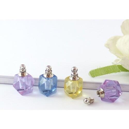 8PCS Crystal Vial perfume oil vial pendant crystal wishing bottles Perfume Name on rice vial Pendant Jars Bottle Gift