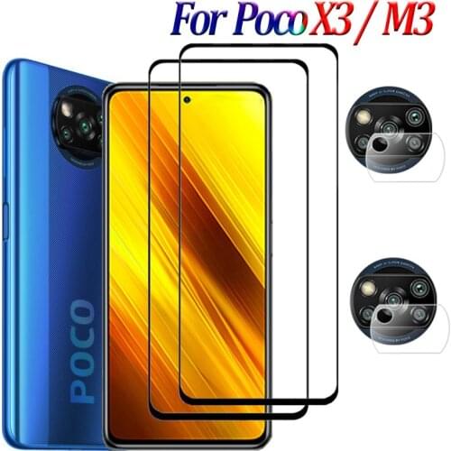 9D Tempered Glass Poco X3 M3 Glass Poco X3 NFC 2020 Smartphone Screen Protector safety protection Camera Films Front Glasses For Xiaomi little X3 M3 Pock Pocophone F2 Pro X 3 Protective Film