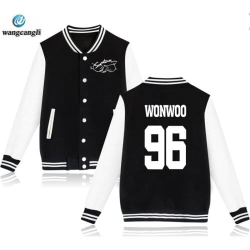 Kpop Seventeen 17 baseball uniform Jacket coat women men streetwear hip hop Pink sweatshirt fleece hoodies plus size tracksuit