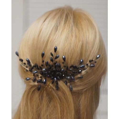 Bohemian Black Red Green Crystal Women Hair Combs Bridal Hair Accessories Wedding Hair Jewelry Headwear Decoration Hair Ornament