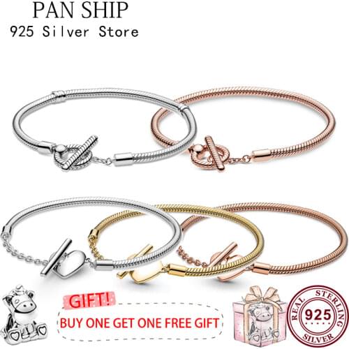 2021 New 925 Sterling Silver Love Pierced Snake Chain Bracelet Suitable For Womens Wedding Party Gift Diy Jewelry