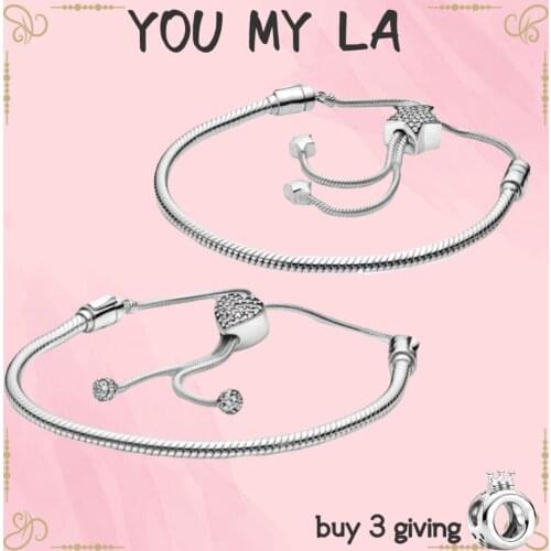 New Classic Authentic Sterling Silver pan Base Bracelet For Women Fit Original Charm Love Bracelets DIY Jewelry