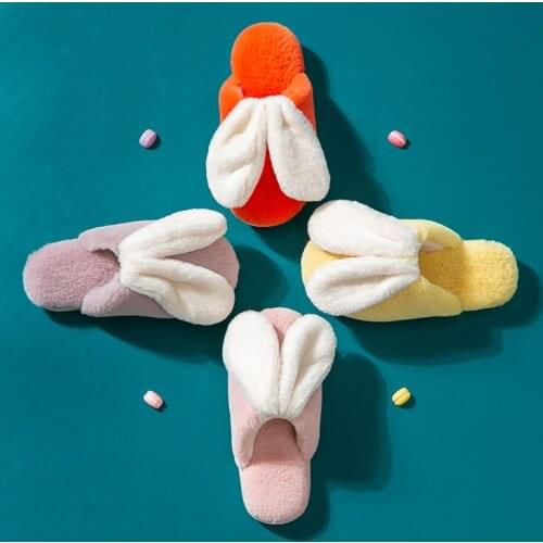 Cotton slippers female winter cartoon wool slippers indoor cotton slippers household warm slippers autumn mens slippers