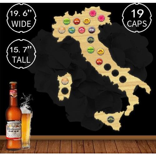 Italy Beer Cap Map Bottle Cap Map Collection Beer Gift Wood Map Bar Pub Club Italian Bottle Cap Map Gifts for Wine Beer Lovers