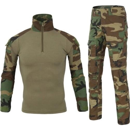 CQB.SHE Outdoor Camouflage Training Outfit with Long Sleeves Frog Suit Military Airsoft Uniform Suits Tactical Hiking Clothes