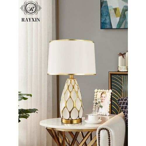 Ceramic Table Lamps for Bedroom Living Room Luxury Ceramic Lamp Bedroom Bedside Lamp American Living Room Decoration Home Deco
