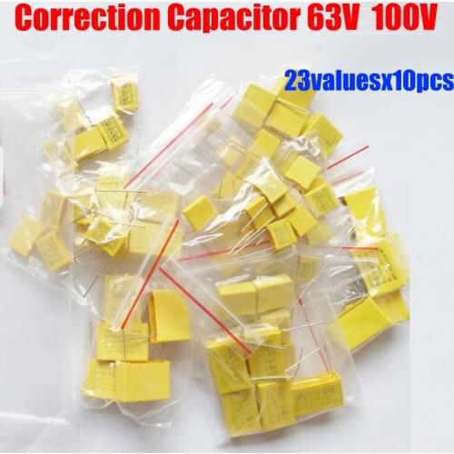 Square Correction Capacitor 23valuesx10pcs=230pcs 100V 63V 102J-684J Assorted Kit