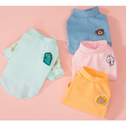 Pet Summer Clothes For Small Dogs Cats Pyppy Breathable Vest Suit For Chihuahua Teddy Cute Cartoon Print Clothing T-shirt York