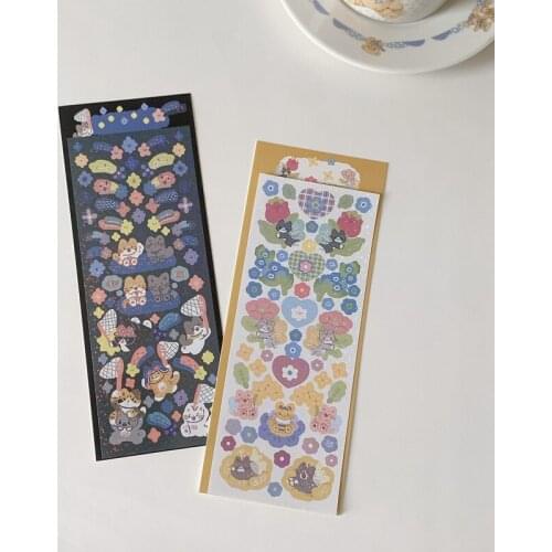 Kawaii Cartoon Cat Stickers Scrapbooking Idol Card Album Diary Decorative Sticker Collage DIY Stationery School Supplies