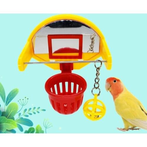 Mini Basketball Hoop Props Funny Parrot Birds Toys Pet Supplies Parakeet Bell Ball Chew Toy High Quality and Brand New