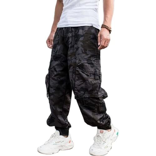 Trendy Casual Cargo Pants Hiiphop Harem Pants Men Plus Loose Baggy Camouflage Trousers Military Army Style Street Style Clothes