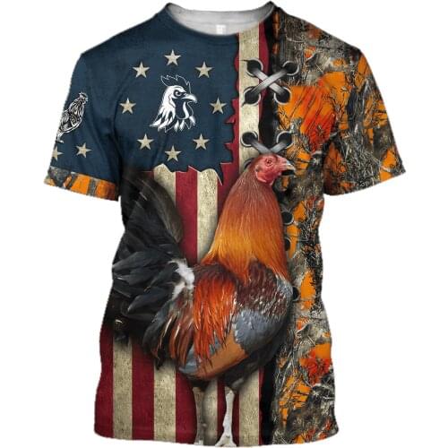 CLOOCL Men T-shirt Rooster Farming Animal 3D Print Cock Hen Short Sleeve Tee Shirts Unisex Fashion Hip Hop Style Streetwear Tops