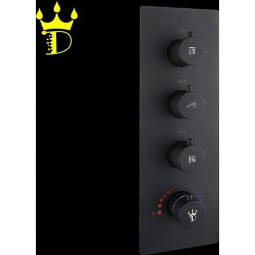 DISGOD Bath & Shower Valve Set Accessories Large Flow Matte Frosted Blacken Or Chrome Hot And Cold Bathroom Shower Mixing Faucet