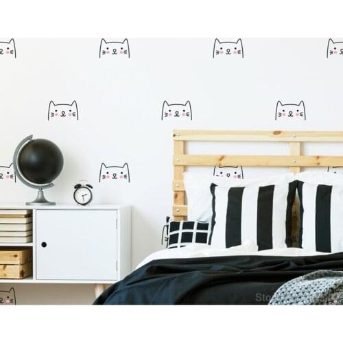 Cat Wall Decals Kids Wall Decal Nursery Decal Vinyl Decal Cat Wall Art Nursery Decor Cat Decor Bedroom Wall Decal Decor Z510