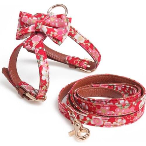 2 Pcs / Sets Small Dog Leash Dogs Harness Pitbull Puppy Pet Collar Fashion Style PU Leather Cat German Shepherd Pets Supplies