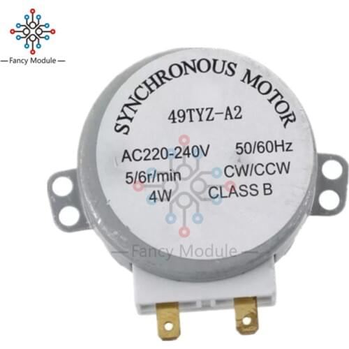 1Pcs Microwave Motor Turntable Turn Plate CW/CCW Class B 4W 50/60Hz AC 220-240V Rotary Table Synchronous Motor 49TYZ-A2