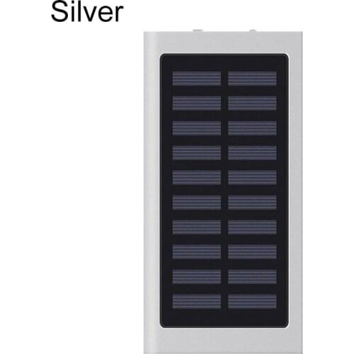 20000mAh Portable Charger External Battery Solar Power Bank 2.1A Fast Charger Double USB Output Poverbank For smart Mobile Phone