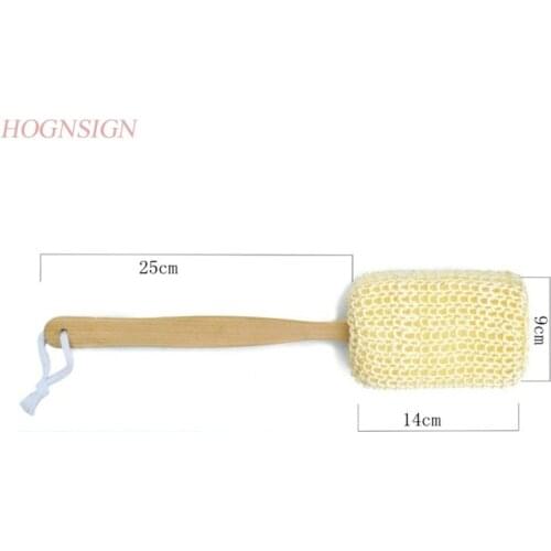 Factory Direct 100% Natural Sisal Back Brush Bath Long Handle Body Cleansing Care Tool Stress Relax Shower Massager Bathing