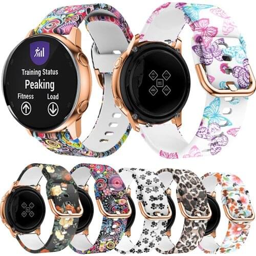 20MM Print Silicone Strap For Garmin Forerunner 245 245M 645/645 Music Smart Watch Band Wristband For Vivoactive 3 Straps Correa