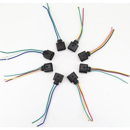 SCJYRXS For Golf MK4 Bora Caddy Tiguan A3 A4 A6 Seat Idiza Leon 8 Pcs 1J0973703 3 Pin Camshaft Cam Pigtail Connector Cable