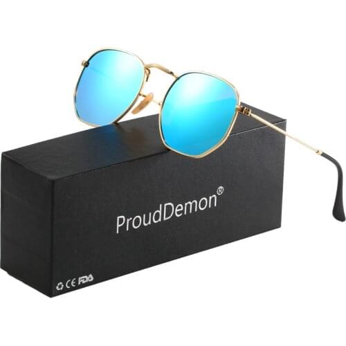 Custom Name&Logo Sunglasses Men Women Polarized Vintage Round Metal Frame Mirror Sunglasses Brand Designer UV400