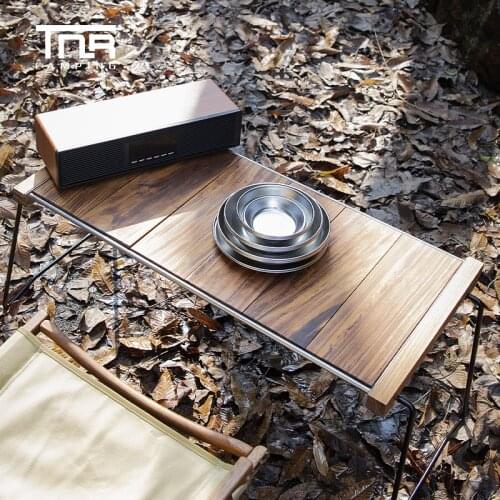 Outdoor Camping Foldable Picnic Wooden desk Portable Folding table Barbecue self-driving tour table Beach Garden