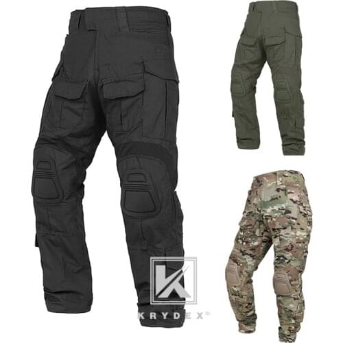 KRYDEX G3 Tactical Assault Pants CP Style 3 Colors Battlefield Combat Trousers BDU Uniform With Knee Pads For Military Hunting