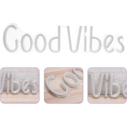 High Quality Decorative Wall Tapestry, Good Vibes Only Words in Neon Light for Room Outdoor