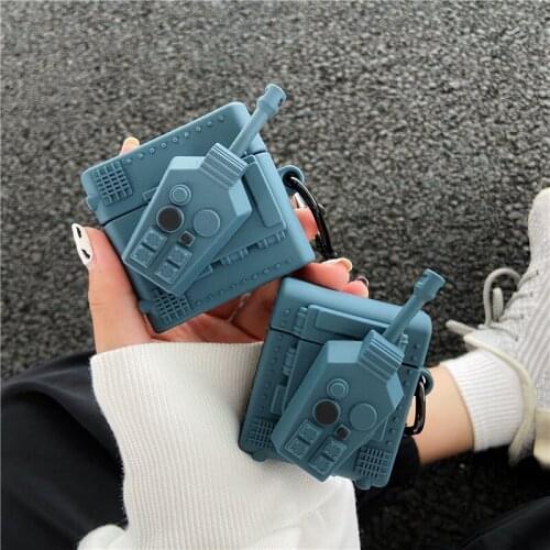 3D Funny Solid Silicone Tank Model Protection Headphone Cover For Apple Airpods Pro 2 1 Earphone Cases Headset Funda Accessories