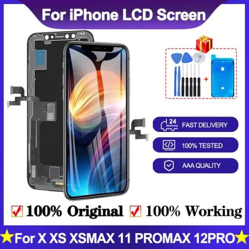 Soft OLED For iPhone X LCD Screen Flexible Hard Amoled With 3D Touch GX JK HE Brand For iPhone XS Max Digitizer Display Assembly