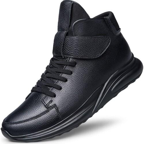 Winter Warm Shoes Men Boots Leather Warm Shoes Men Ankle Boots Fashion Brand Cow Leather Male Footwear Warm Fashion Sneakers