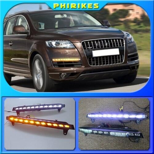 1 Set DRL For Audi Q7 2006 2007 2008 2009 Daylight Car LED DRL Daytime Running Lights Fog head Lamp cover