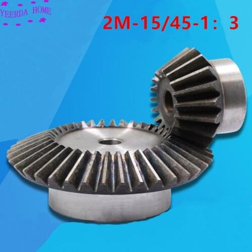 1Set 2M-15/45Teeth Speed Ratio-1:3 Precision Umbrella Bevel gear-Diameter:92mm/32mm (hole d:10mm/8mm)