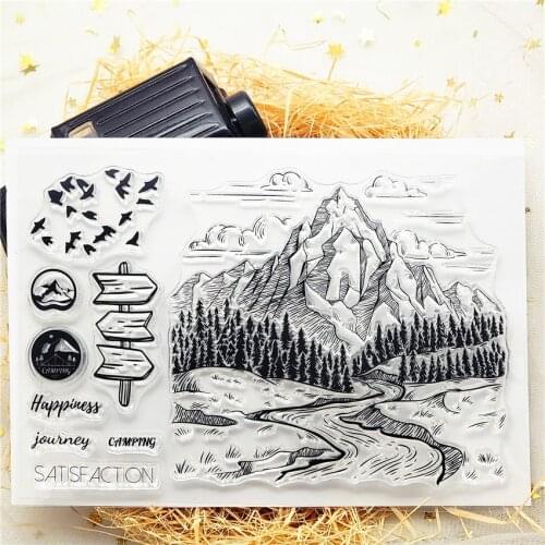 11*16CM Hot sale Mountain Transparent Clear Stamps / Silicone Seals Roller Stamp for DIY scrapbooking photo album/Card Making