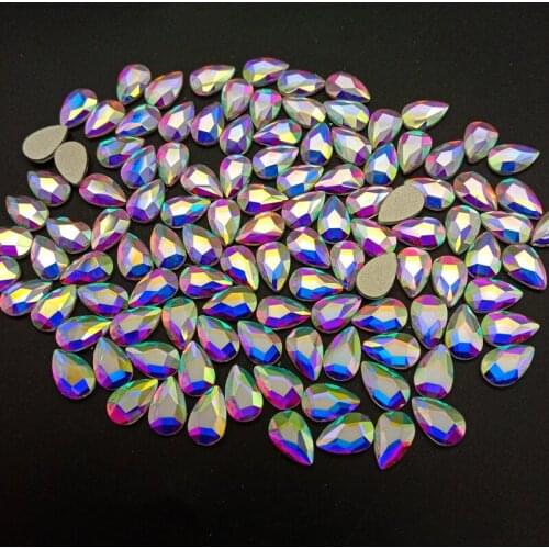 1440pcs/pack Wholesale Nail Art Rhinestones Flat Shape 5.2X8 Raindrop Colorful Stones For 3D Nail Art Decoration Design