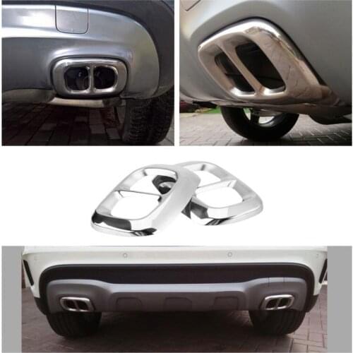 2Pcs Stainless Steel Tail Exhaust Pipe Output Cover Trim for Mercedes Benz GLA Class X156 2014 2015 2016 2017 2018