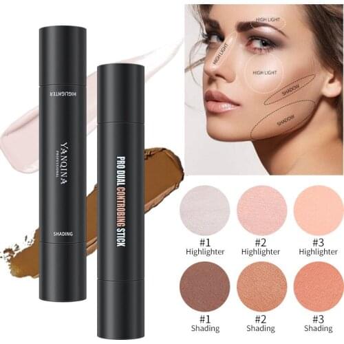 Highlight 2 in 1 Double-head V Face Contour Stick High-light Shadow Concealer Pen Waterproof And Sweatproof Long-lasting Makeup