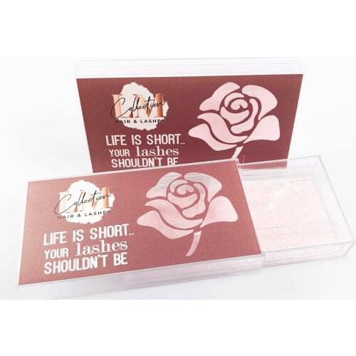 Wholesale 20/50/100Pcs New Rose Window Makeup Eyelash Drawer Box Eyelashes Box Package Print Private Logo With Brush And tray