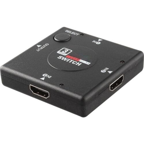 3Switch High Definition 3 Port HDMI-Compatible Switcher HDMI-Compatible Splitter HDTV HD DVD 1080P Vedio Adaptor Suitable ForPS3