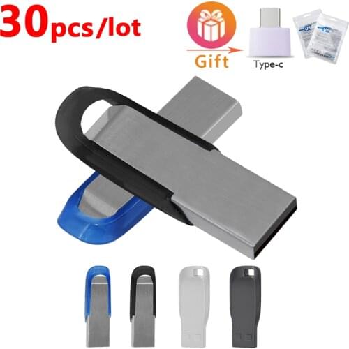 30pcs free logo USB 2.0 Flash Drive 128GB 64GB 32GB pendrive Cle USB Flash Stick Pen Drive 32 64 128 GB mini USB menory Stick