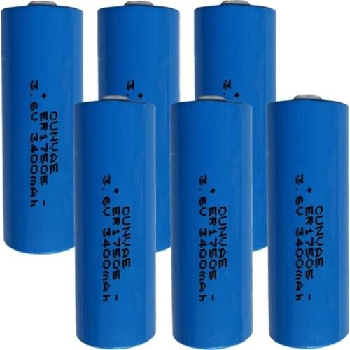 6pcs ER17505 17505 3.6V Remote Sensors Water Gas Electricity Buoys Meter Battery ER17505 ER17500 A Size 3.6V Lithium Battery