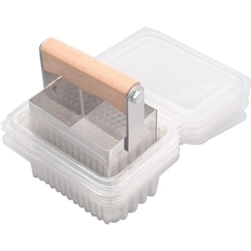 6CM*9CM Stainless Steel Honey Comb Square Cutter with 10Pcs Honeycomb Square Box Honeycomb Cutter and Package