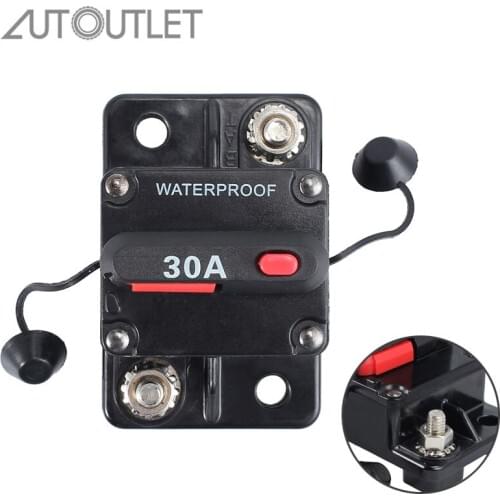 AUTOUTLET For 30A AMP Circuit Breaker Dual Battery IP67 Waterproof 12V 24V Fuse Reset Waterproof