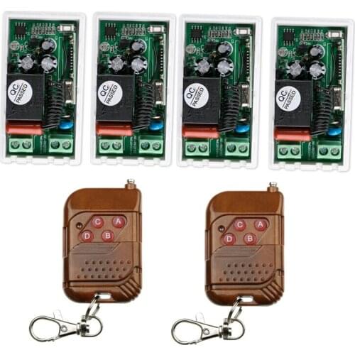 220 v 1 ch RF wireless remote control switch 4* receiver+2 * transmitter Simple connection
