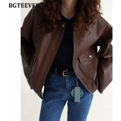 BGTEEVER Womens Winter Leather Jackets