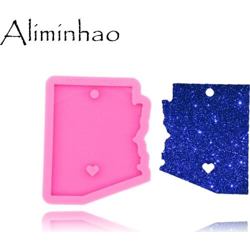 DY0228 Shiny Arizona state Silicone Molds DIY epoxy resin table Easy to demold Crafting keychains Moulds