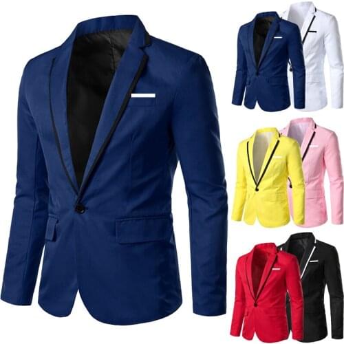 Casual Blazer New Fashion Men Cotton Blend Blazer Slim Fit Blazer Casual Wear Business Blazer 6 Color